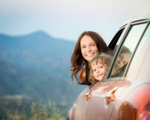 mother and daughter on trip