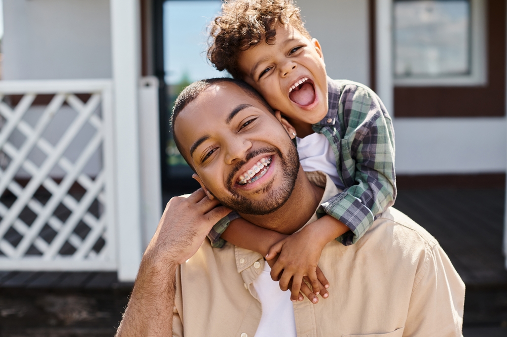 young family smiling