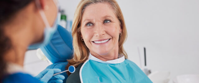 older woman visiting the dentist